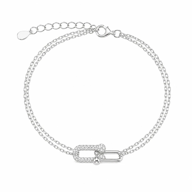 دستبند زنجیری نقره زنانه ابرا مدل تیفانی کد BADG-000050001