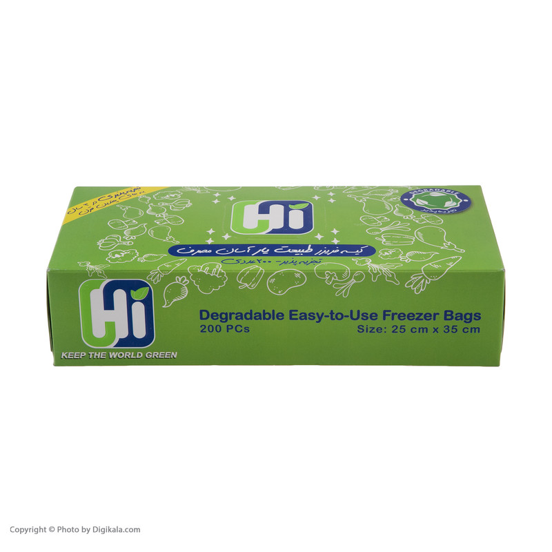کیسه فریزر Hi مدل تجزیه پذیر بسته 200 عددی