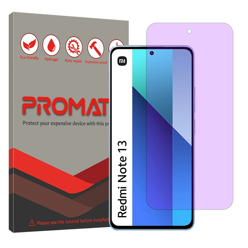 محافظ صفحه نمایش فیلتر بنفش پرومیت مدل Eye Care مناسب برای گوشی موبایل شیائومی Redmi Note 13 4G