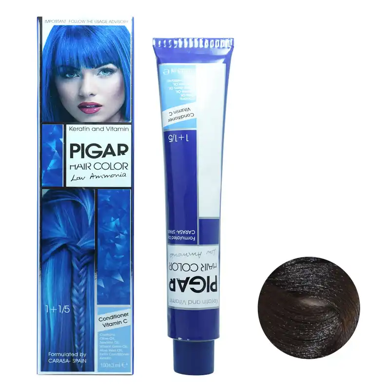 رنگ مو پیگار شماره N3 حجم 100 میلی لیتر رنگ قهوه ای متوسط