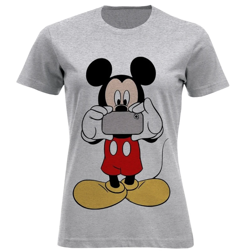 تی شرت آستین کوتاه زنانه مدل میکی موس عکاس F1393