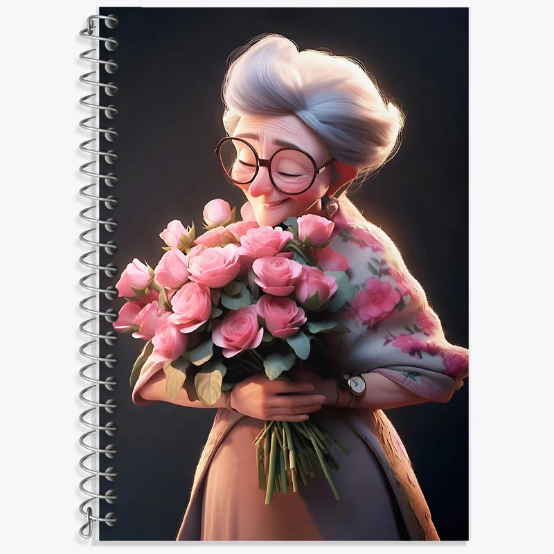 دفتر زبان 50 برگ خندالو مدل سه خط طرح روز مادر کد F5796