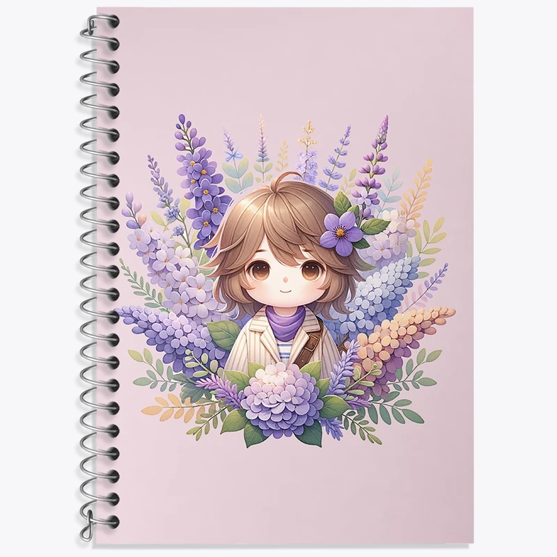 دفتر زبان 50 برگ خندالو مدل دو خط طرح دخترانه کد N1425