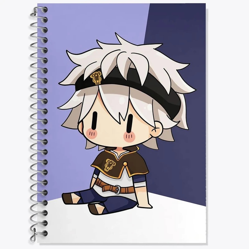 دفتر زبان 50 برگ خندالو مدل سه خط طرح آستا انیمه بلک کلاور Black Clover کد 10260