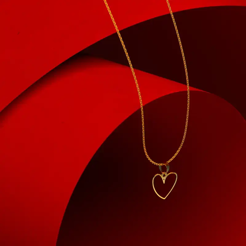 گردنبند طلا 18 عیار زنانه مدوپد مدل طرح قلب کد E1182