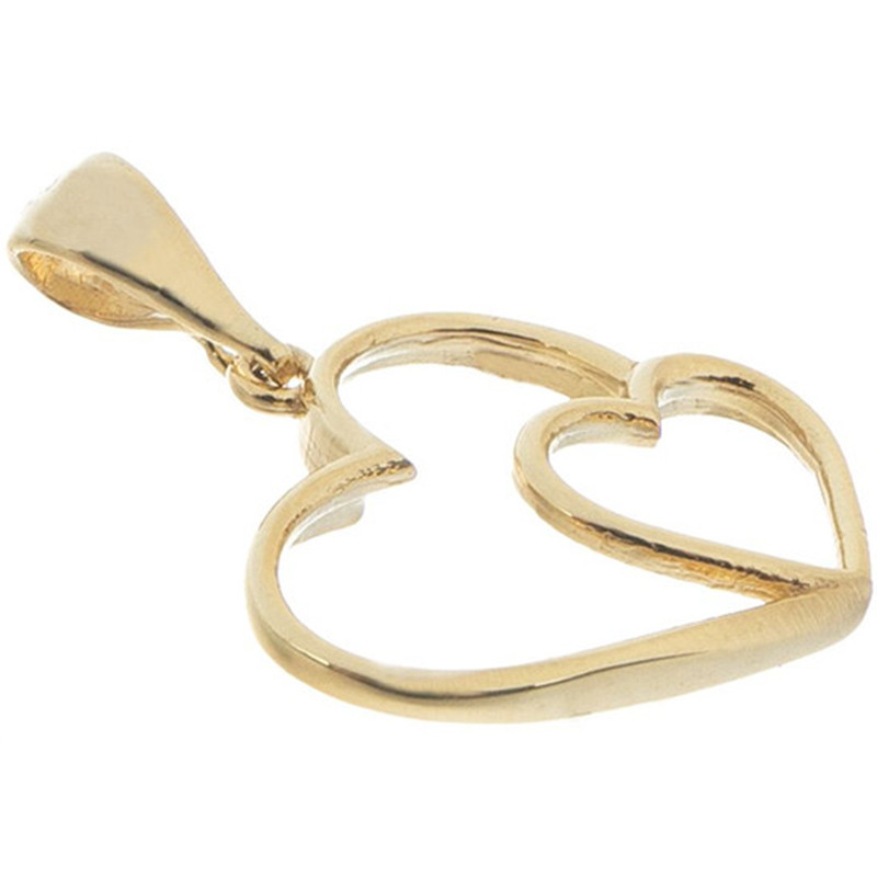 آویز گردنبند طلا 18 عیار زنانه مدل دو قلب کد S2079