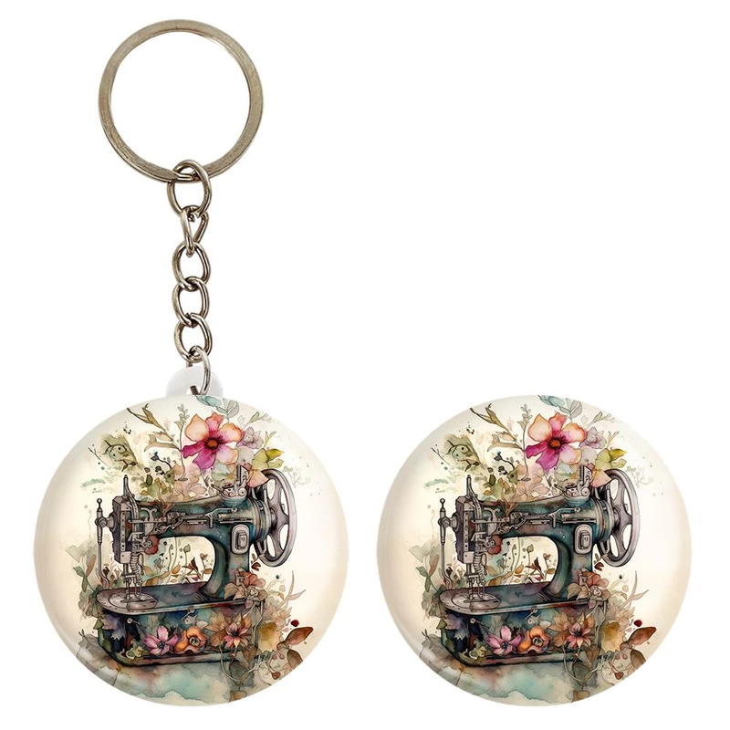 پیکسل خندالو مدل چرخ خیاطی کد 28002 به همراه جاکلیدی