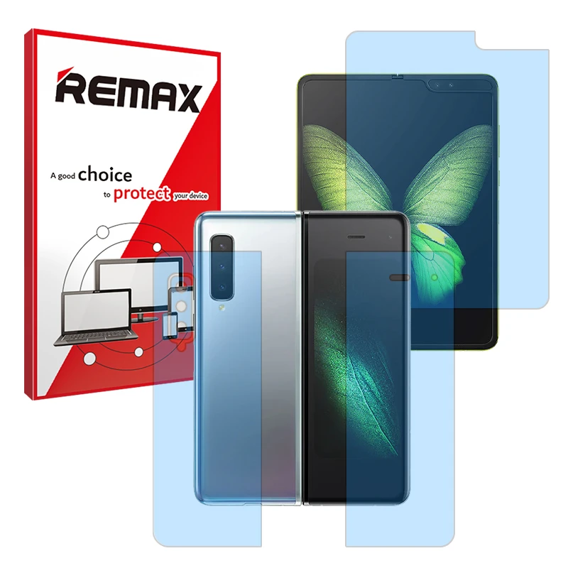محافظ صفحه نمایش بلوکات ریمکس مدل Eye Care مناسب برای گوشی موبایل سامسونگ Galaxy Fold به همراه محافظ پشت گوشی