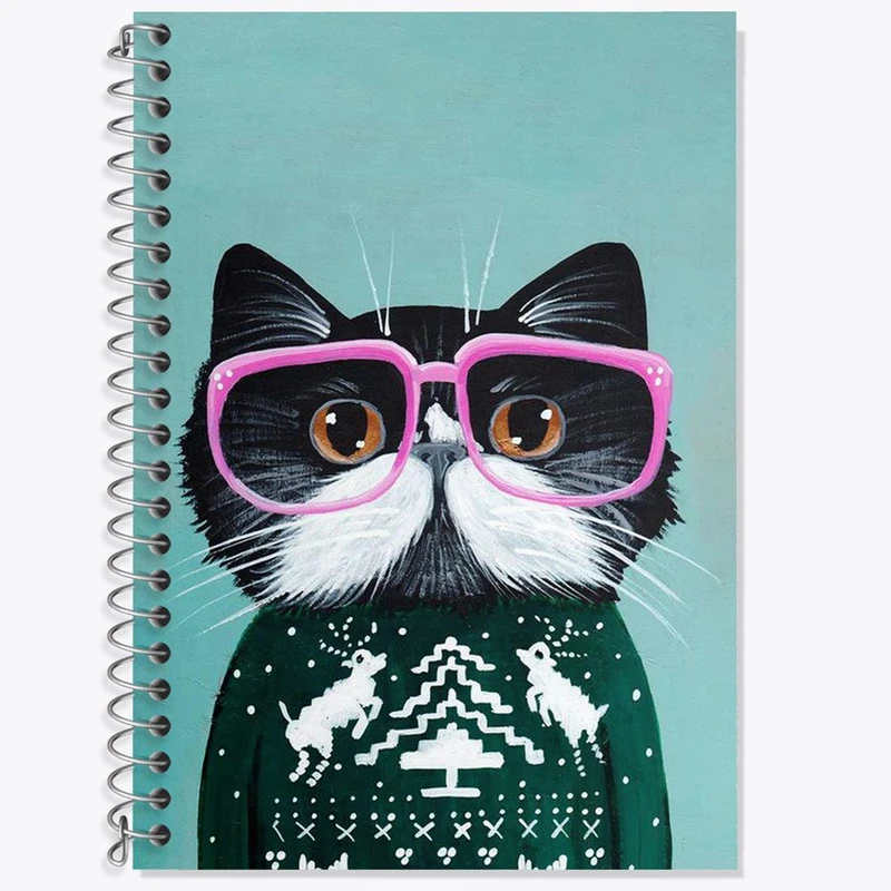 دفتر زبان 50 برگ خندالو مدل سه خط طرح گربه کد 5159