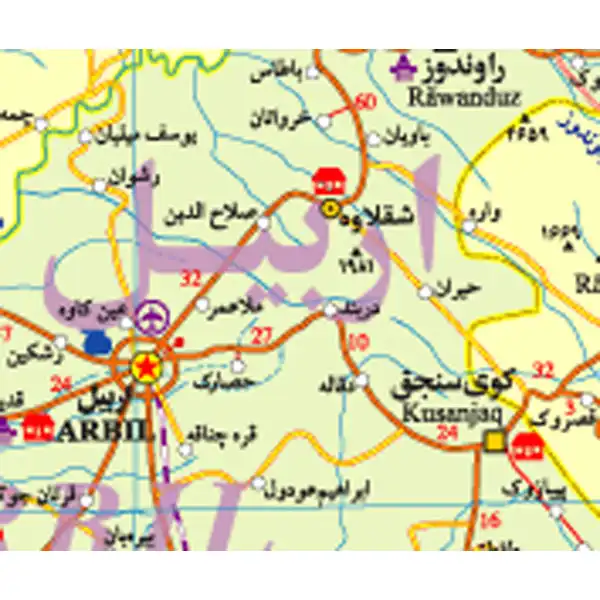 نقشه انتشارات گیتاشناسی مدل راههای کشور عراق کد L588