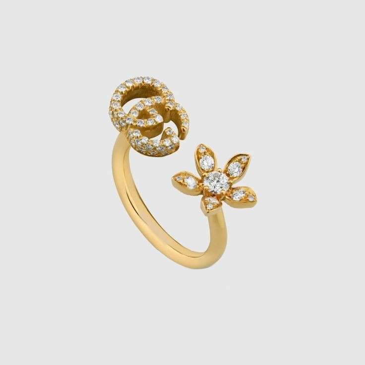  انگشتر طلا 18 عیار زنانه قیراط طرح گل کد GH6237