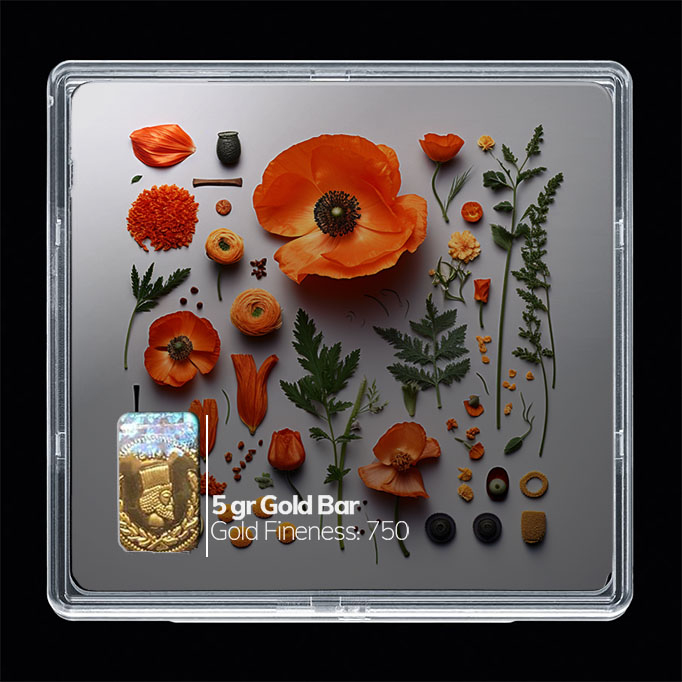 شمش طلا 18 عیار مدوپد مدل گل کد SG10425