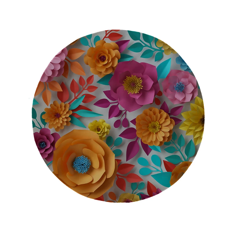 پادری مدل دایره طرح گل کد 6114 سایز 90 × 90 سانتی متر