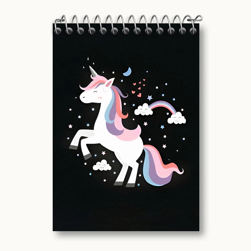 دفتر یادداشت 50 برگ خندالو طرح اسب تک شاخ کد N3192