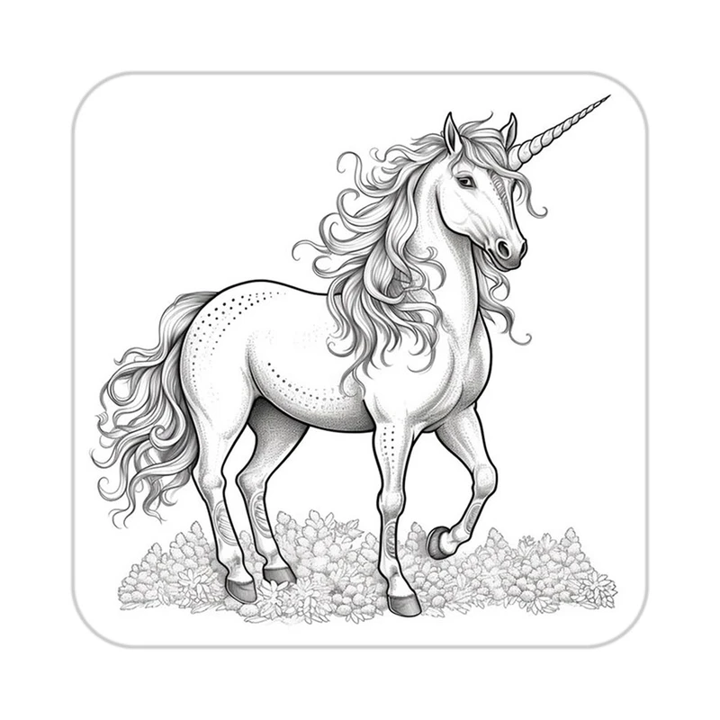 زیر لیوانی کاکتی طرح اسب تک شاخ و یونیکورن مدل mp29439