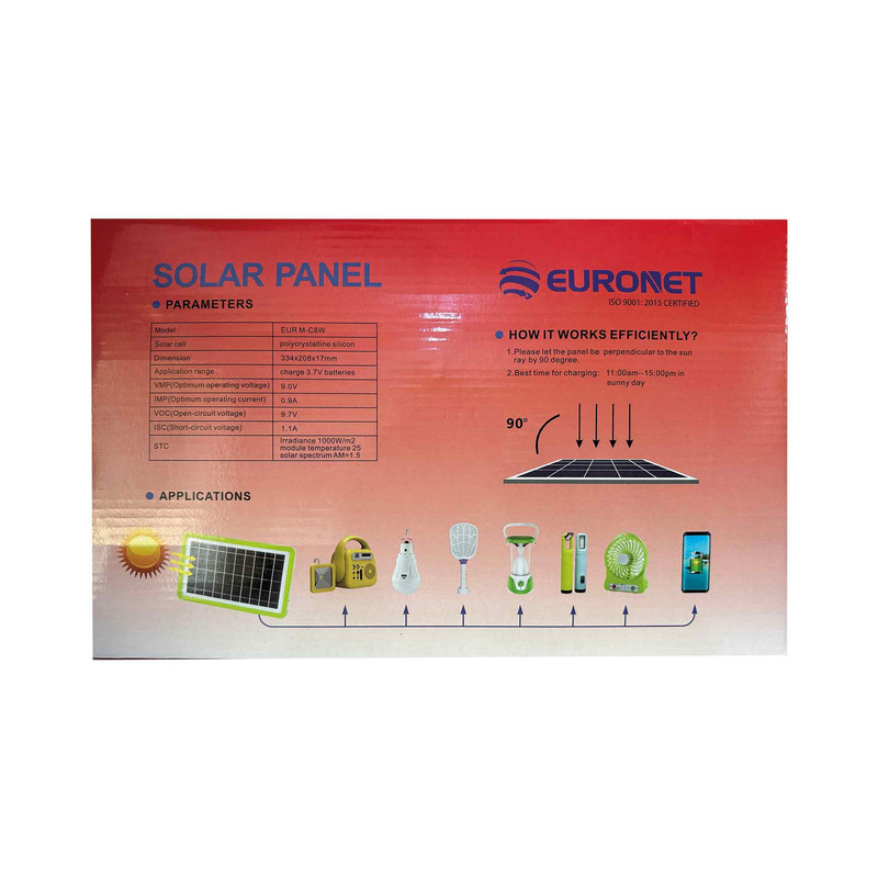 پنل خورشیدی یورونت مدل EURM-C8W ظرفیت 5 وات پنل خورشیدی یورونت مدل EURM-C8W ظرفیت 5 وات