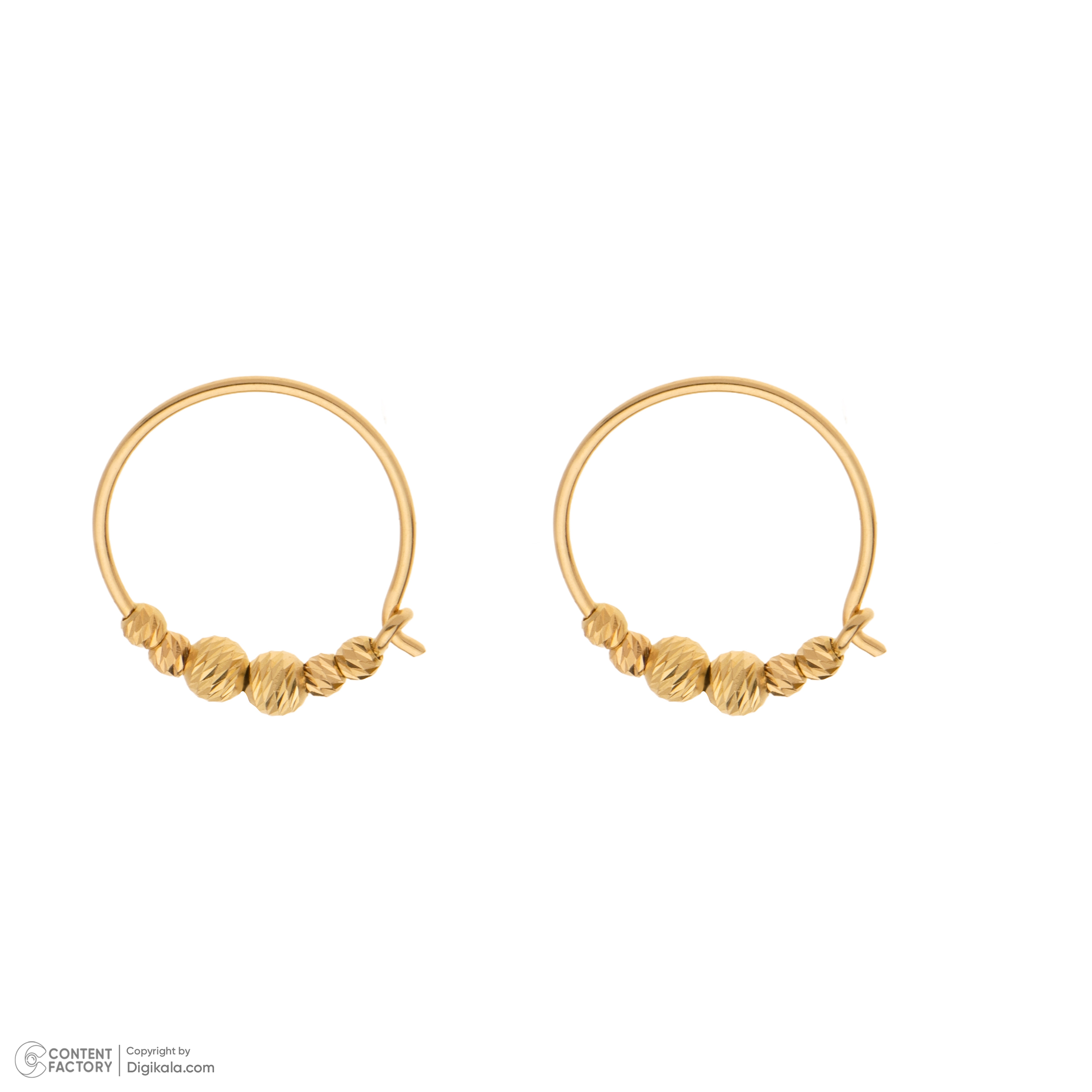 گوشواره حلقه‌ای طلا 18 عیار زنانه گلدم مدل E-3070009