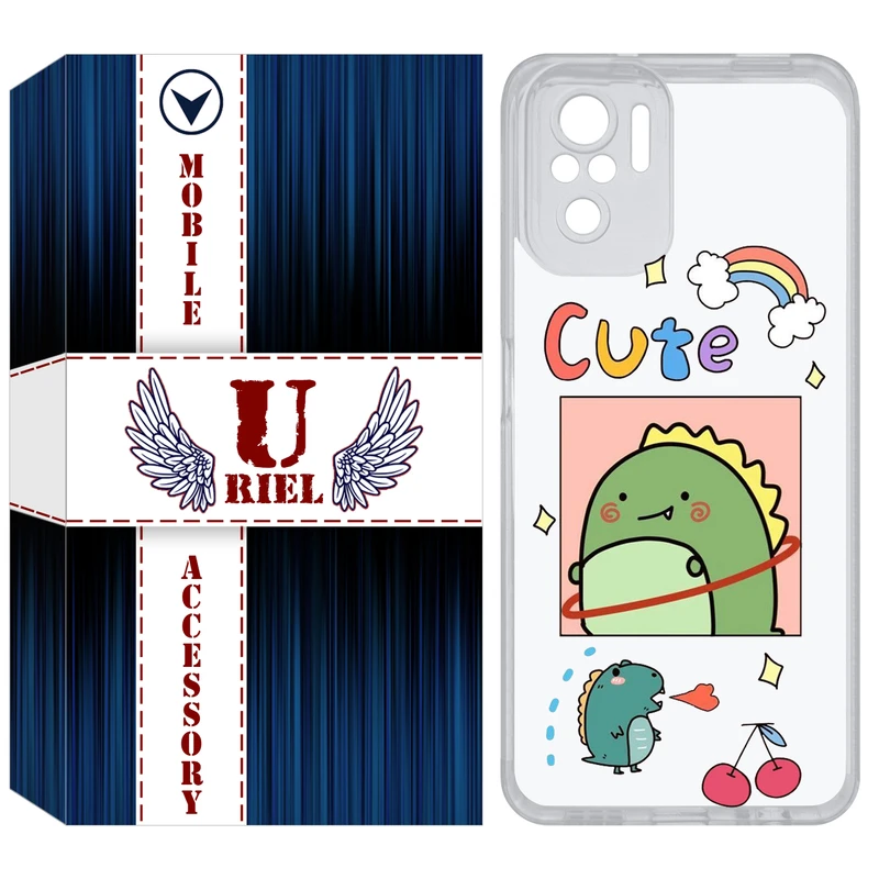 کاور یوریل قاب مدل Clear کد 20 طرح دایناسور مناسب برای گوشی موبایل شیائومی Redmi Note 10 4G / Note 10S / Poco M5s