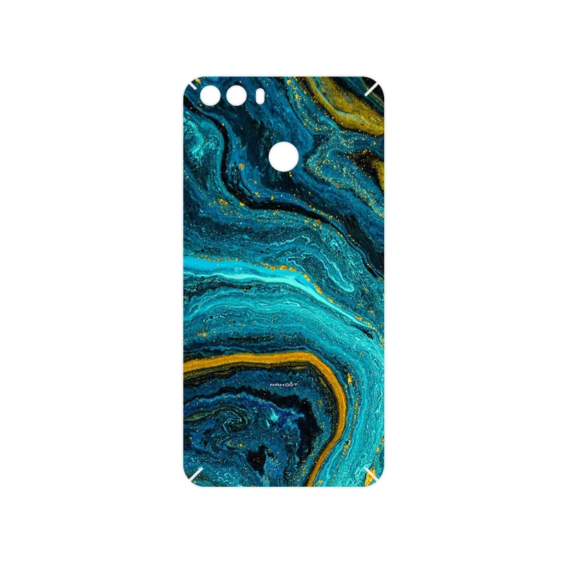 برچسب پوششی ماهوت مدل Turquoise marblewith golden streaks مناسب برای گوشی موبایل جی ال ایکس Sepehr