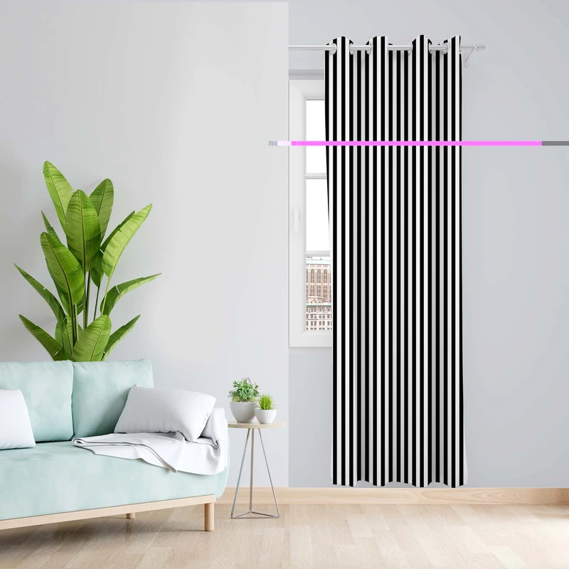 پرده طرح راه راه مدل مخمل پانچی کد 5278 z سایز 140x200 سانتی متر