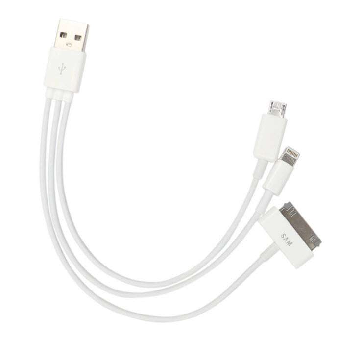 کابل تبدیل USB به 30 پین / لایتینگ / Micro-USB مدل P1000 طول 0.2 متر