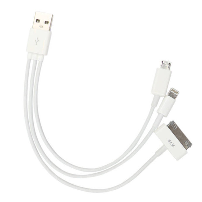 کابل تبدیل USB به 30 پین / لایتینگ / Micro-USB مدل P1000 طول 0.2 متر