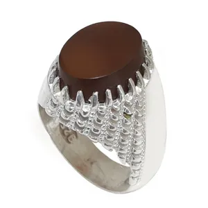 انگشتر نقره مردانه مدل عقیق کد 94