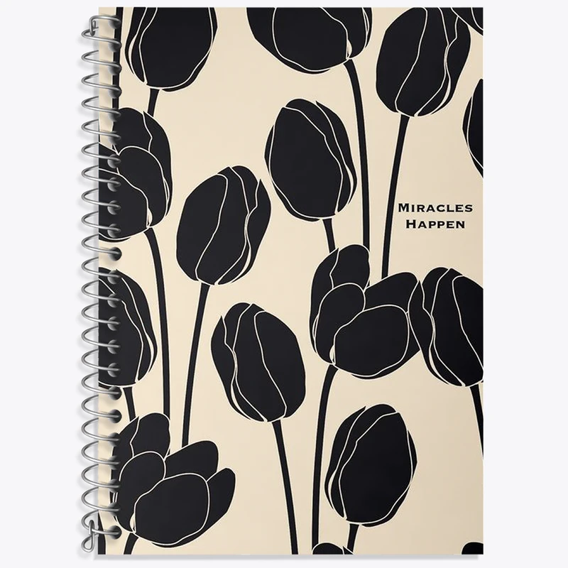 دفتر زبان 50 برگ خندالو مدل سه خط طرح Miracles Happen کد N2105