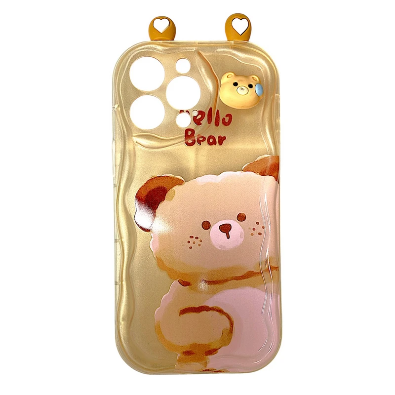 کاور مدل HELLO-BEAR طرح خرس فانتزی برجسته مناسب برای گوشی موبایل اپل iPhone 14 Pro Max