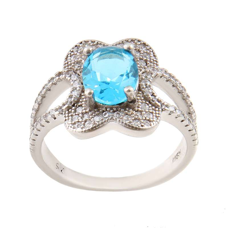 انگشتر نقره زنانه بازرگانی میلادی مدل توپاز کد AWR_765