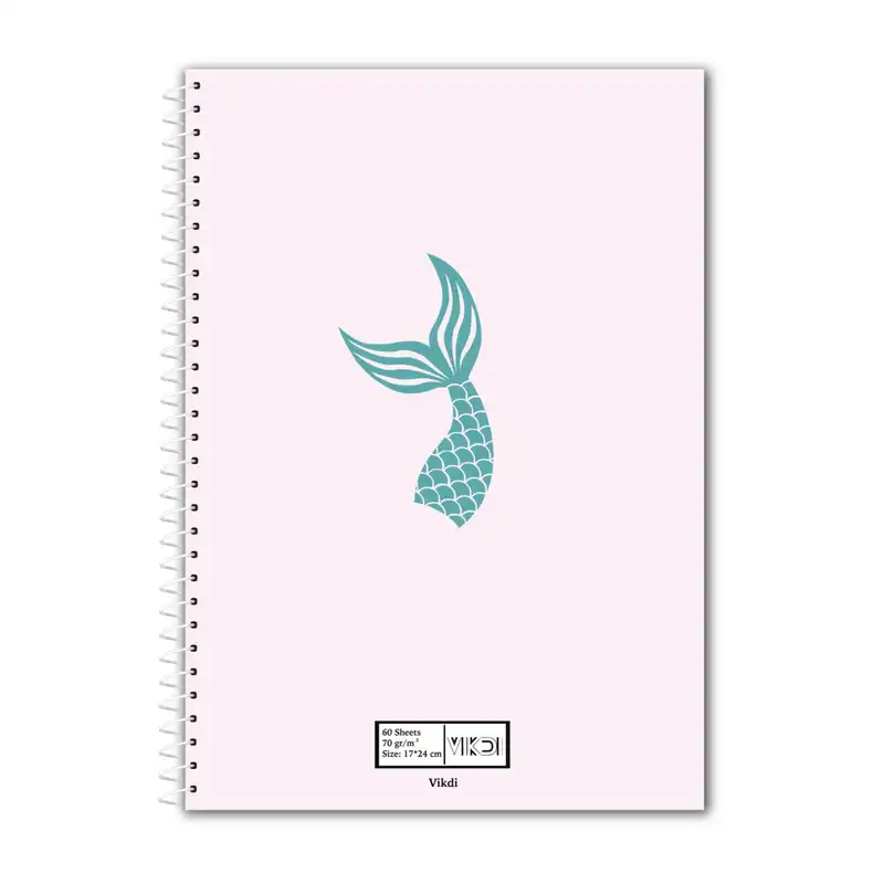 دفتر مشق 60 برگ ویکدی مدل دم پری و صدف دریا