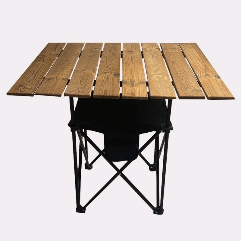 میز سفری تاشو ترکایش مدل چوبی سایز صفحه 80×80 سانتی متر