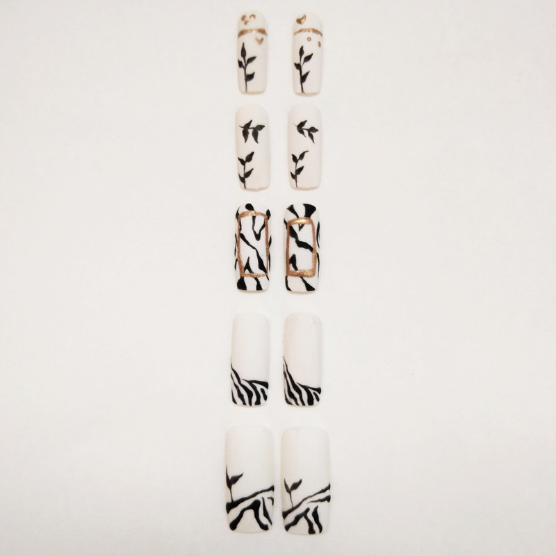 ناخن مصنوعی مدل ورق طلا بسته 10 عددی