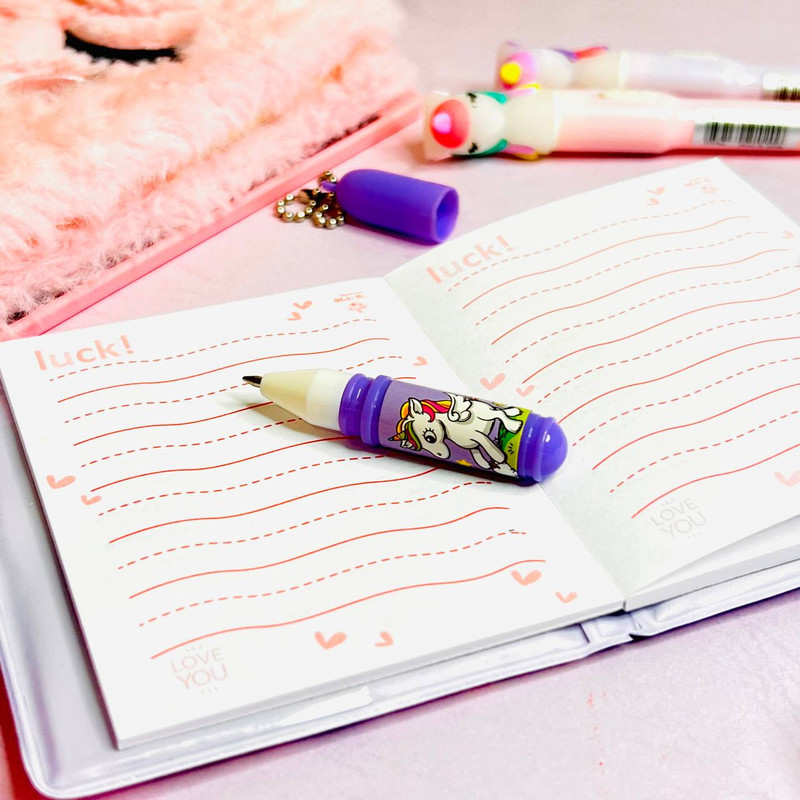 دفتر یادداشت طرح یونیکورن به همراه خودکار بسته 2 عددی