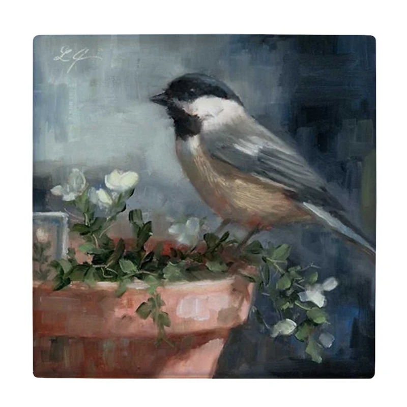  زیر لیوانی طرح پرنده و گلدان گل کد    3261608_536