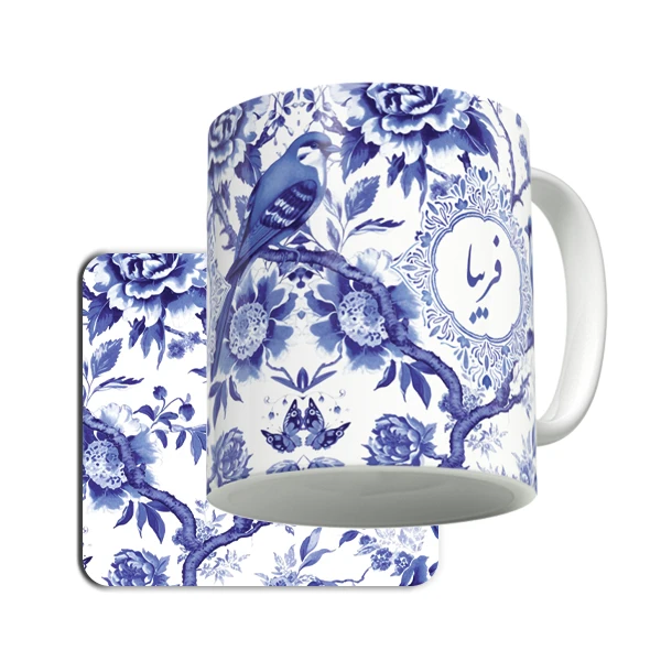 ماگ لاژید مدل اسم فریبا به همراه زیرلیوانی