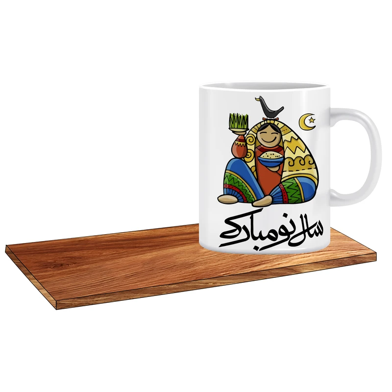 ماگ ال ایکس پی طرح کادو عید کد 364 به همراه زیر لیوانی