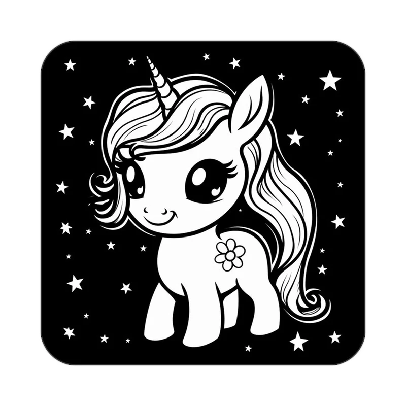 زیر لیوانی کاکتی طرح اسب تک شاخ و یونیکورن مدل mp29474