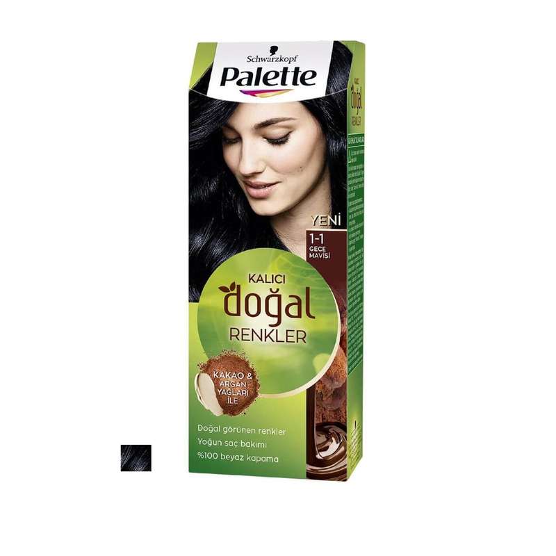 کیت رنگ مو پلت سری dogal شماره 1-1 حجم 50 میلی لیتر رنگ آبی نیمه شب