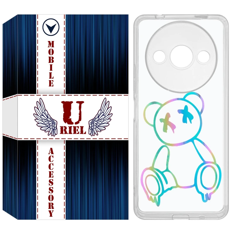 کاور یوریل مدل Clear کد 44 طرح خرس رنگی مناسب برای گوشی موبایل شیائومی Redmi A3 / A3x