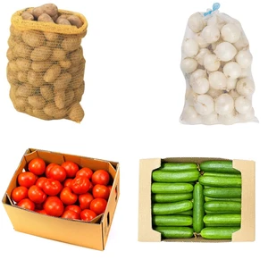 سیب زمینی - 5 کیلوگرم به  همراه پیاز - 5 کیلوگرم به همراه خیار - 5 کیلوگرم به همراه گوجه - 5 کیلوگرم