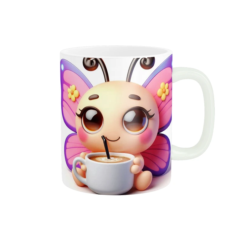 ماگ پاد آفرین طرح پروانه فانتزی کد 1325