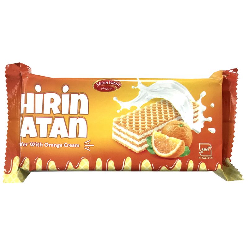ویفر کرم دار پرتقالی شیرین وطن - 60 گرم
