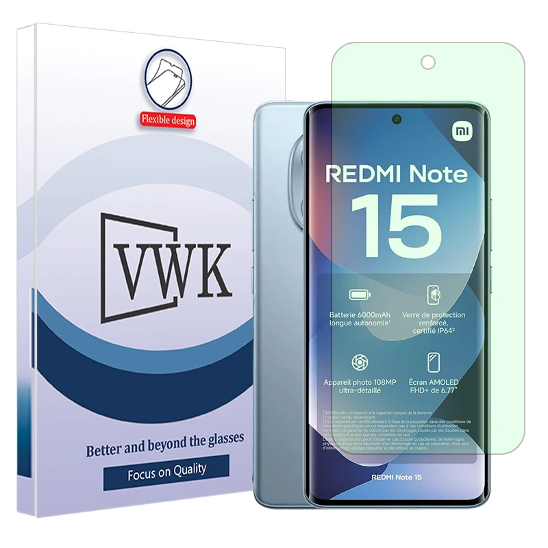 محافظ صفحه نمایش حفاظت از نور سبز وی دبلیو کی مدل Eye Care مناسب برای گوشی موبایل شیائومی Redmi Note 15 4G