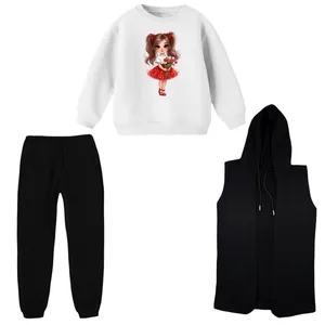 ست 3 تکه لباس راحتی بچگانه مدل دخترک کد 1