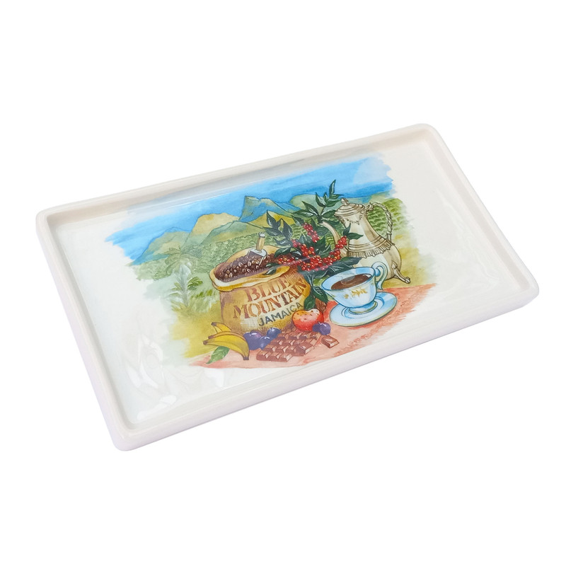 سینی سرامیکی طرح قهوه کوه جامائیکا کد 2