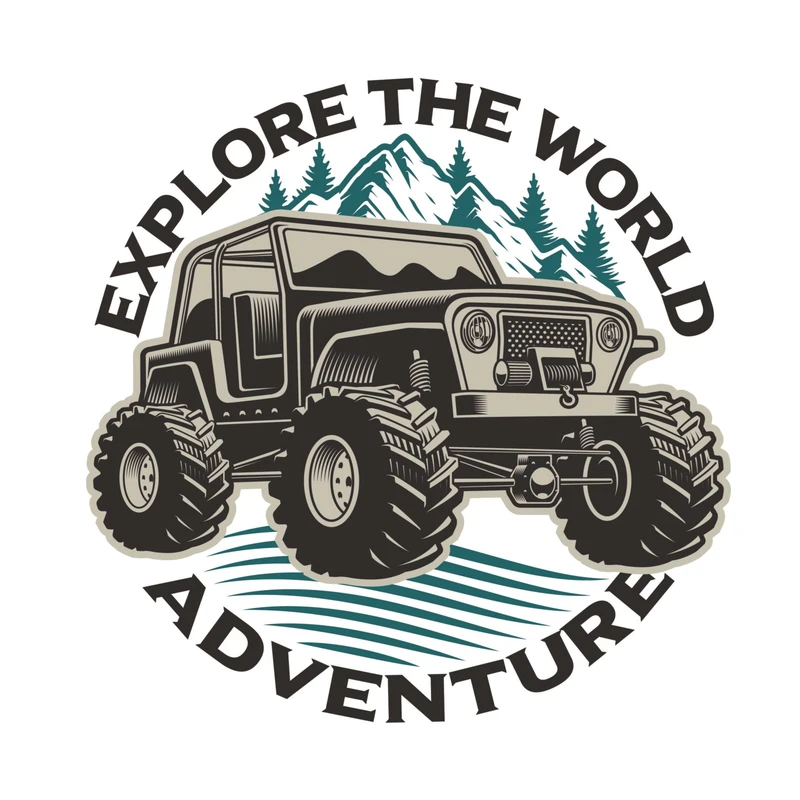 استیکر بدنه خودرو طرح آفرود مدل جهانگرد کد 01