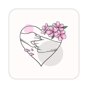 زیر لیوانی کاکتی طرح عاشقانه مدل mp37664