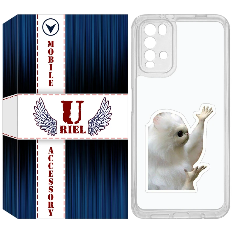 کاور یوریل مدل Clear کد 89 طرح میمون سفید مناسب برای گوشی موبایل شیائومی Redmi 9T / Poco M3