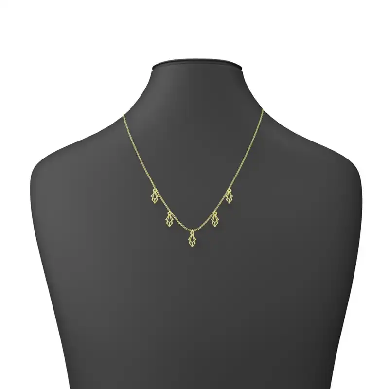 گردنبند طلا 18 عیار زنانه مدوپد مدل هندسی کد RNA10285